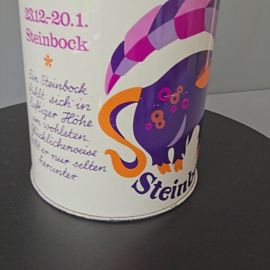 Video Blechdose - Kaffeedose - Eduscho - Sternzeichen - Wassermann - Steinbock- 1970er