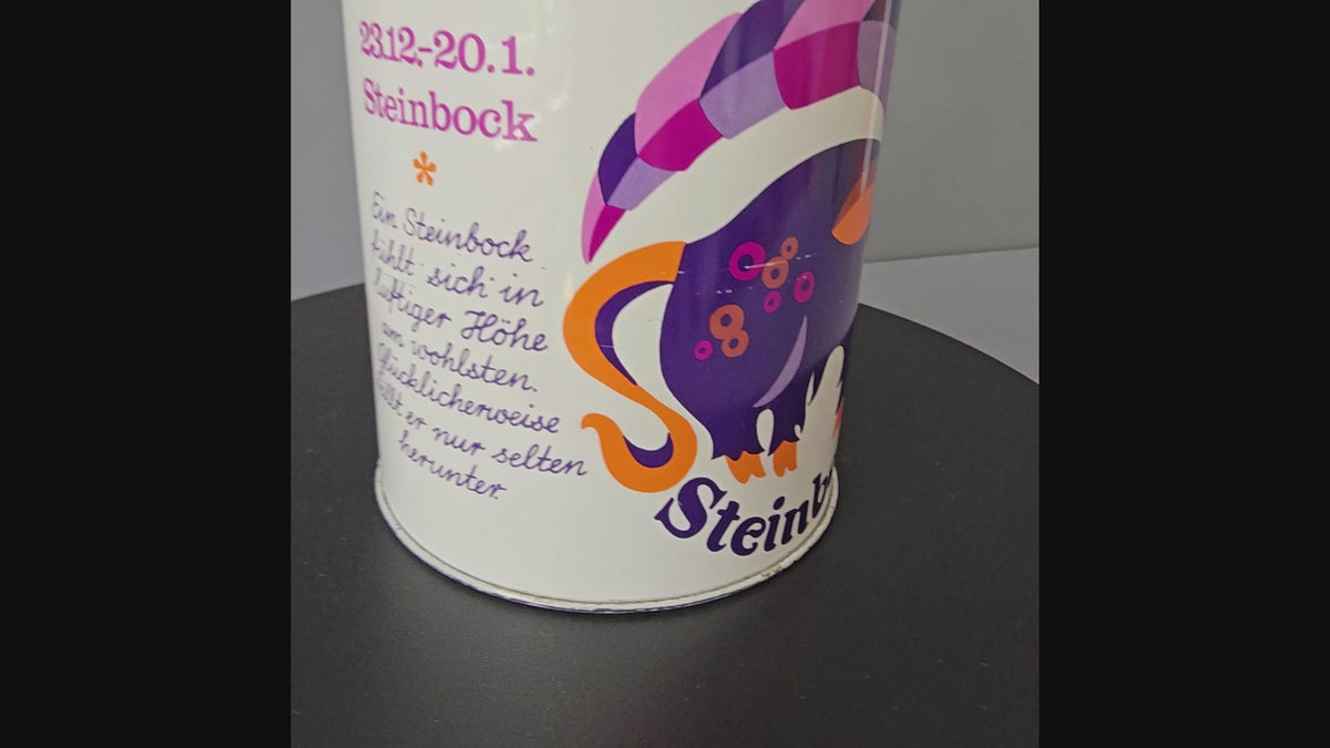 Video Blechdose - Kaffeedose - Eduscho - Sternzeichen - Wassermann - Steinbock- 1970er
