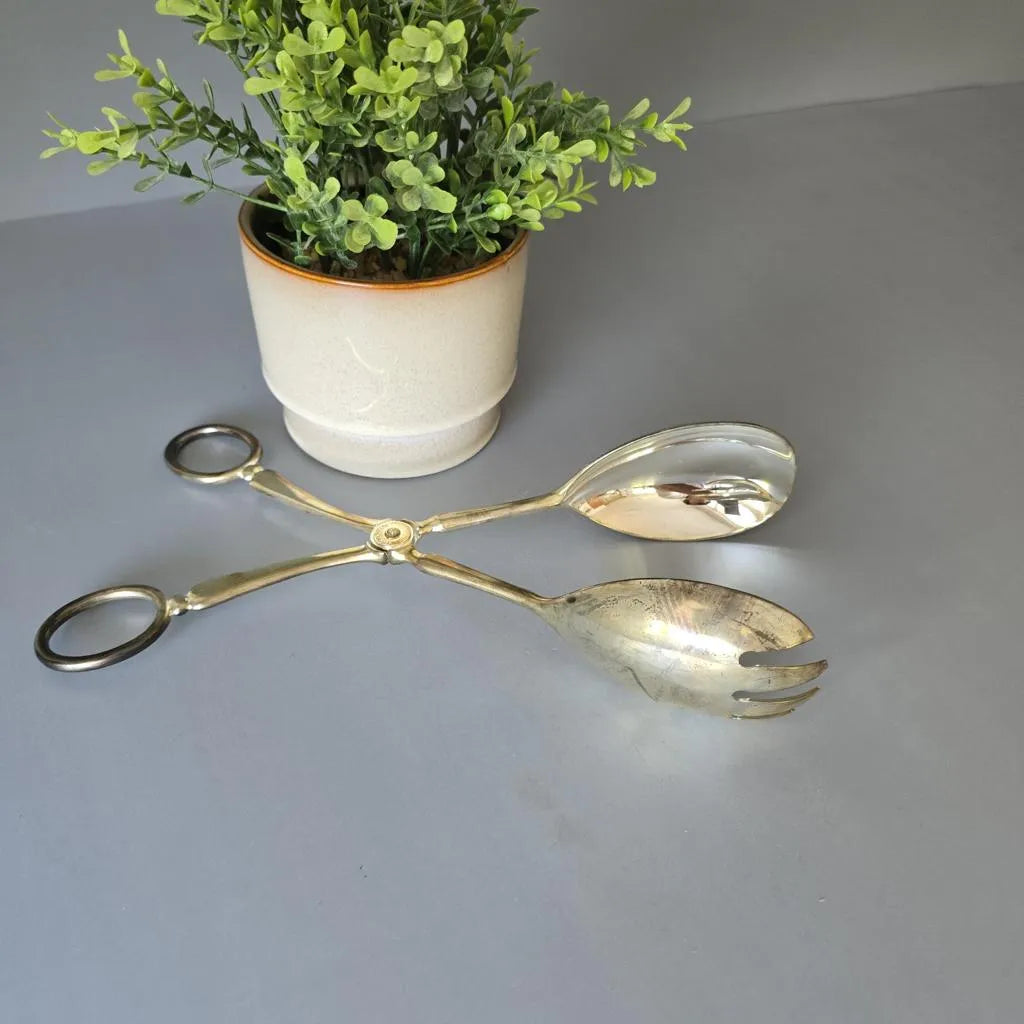 Versilberte Servierzange für Salat - Gebäck